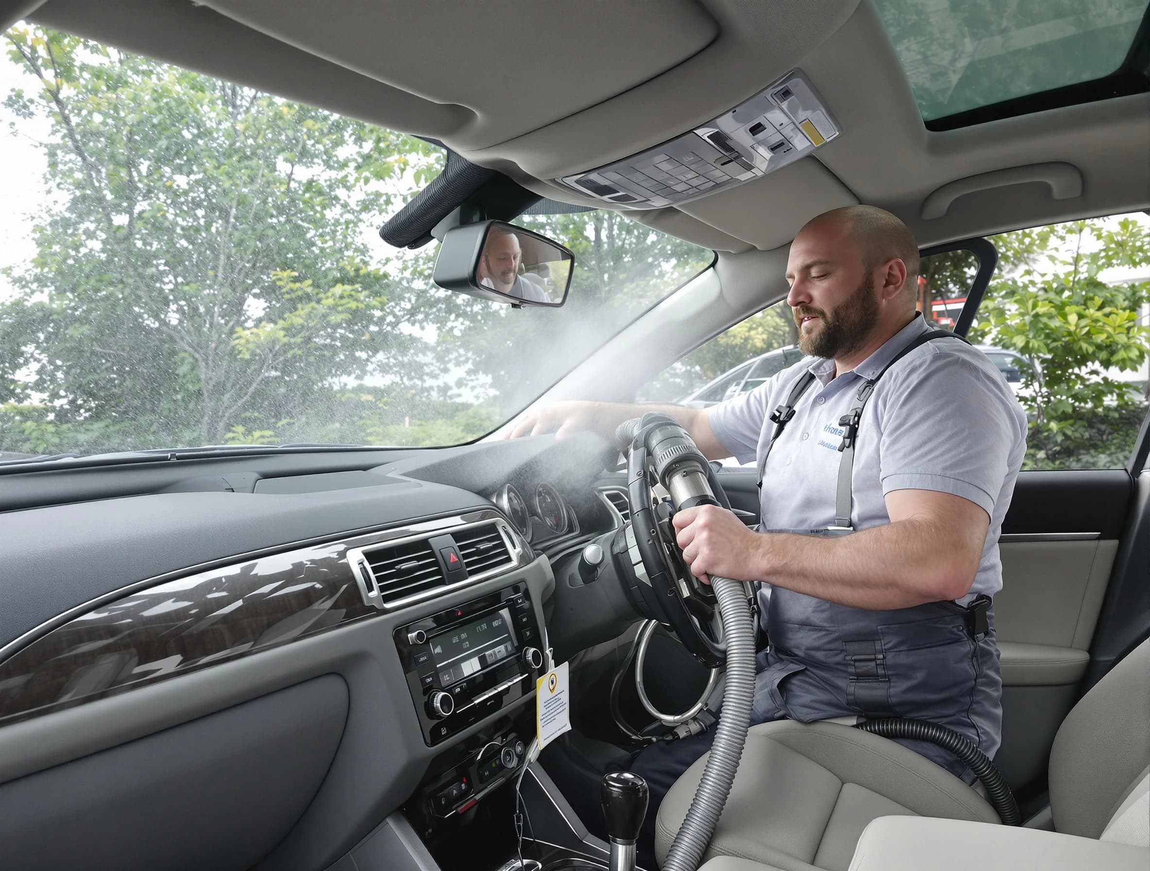 Tuscaloosa Air Duct Cleaning specialist performing professional car duct cleaning in Tuscaloosa