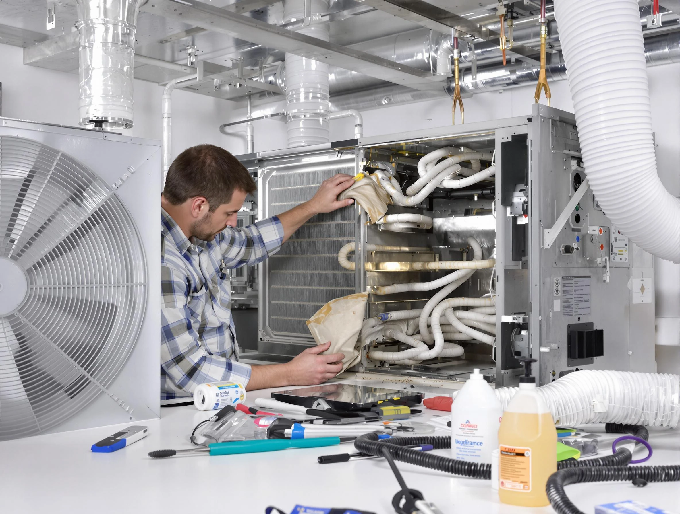 Tuscaloosa Air Duct Cleaning specialist performing precision AC coil cleaning in Tuscaloosa